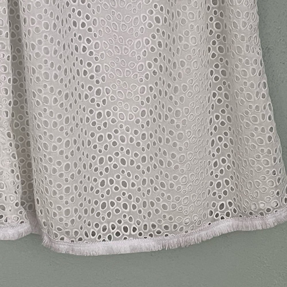 Lilly Pulitzer Lillette Top Resort White Eyelet Crinkle Chiffon Cottagecore XS - Picture 10 of 16